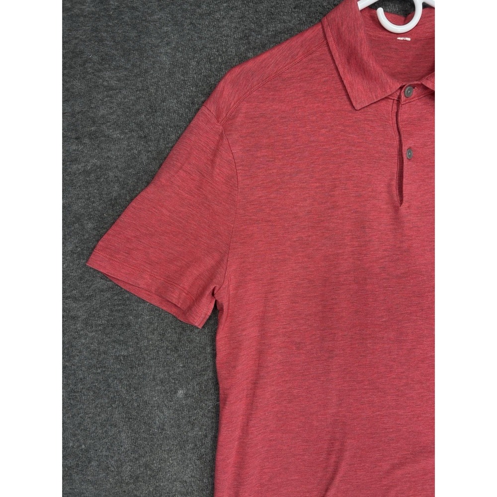 Lululemon Evolution Polo Shirt Mens M Heather red Golf Short sleeve - Picture 4 of 10